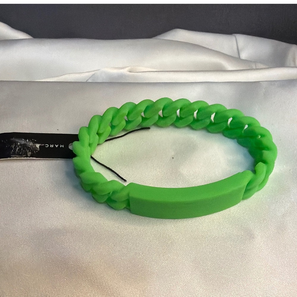 Marc by Marc Jacobs Standard Supply Neon Green Silicone ID Chain Link Bracelet